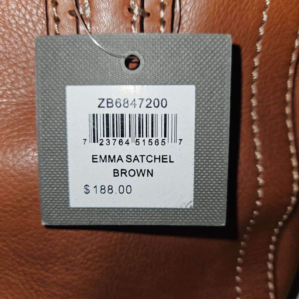 FOSSIL NWT Brown Leather Emma Crossbody/Satchel bag with Key Charm - Picture 9 of 16